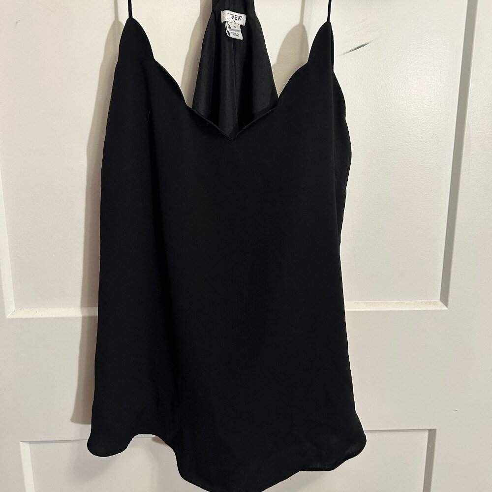 J. Crew Black Scallop Trim Tank Top